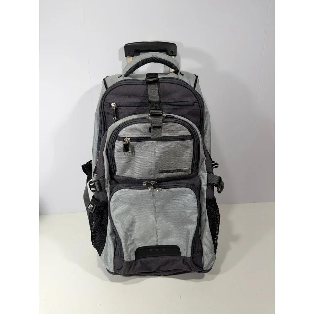 High Sierra AT3 Rolling Backpack Gray Charcoal 2 in 1 Carry On Luggage Bag